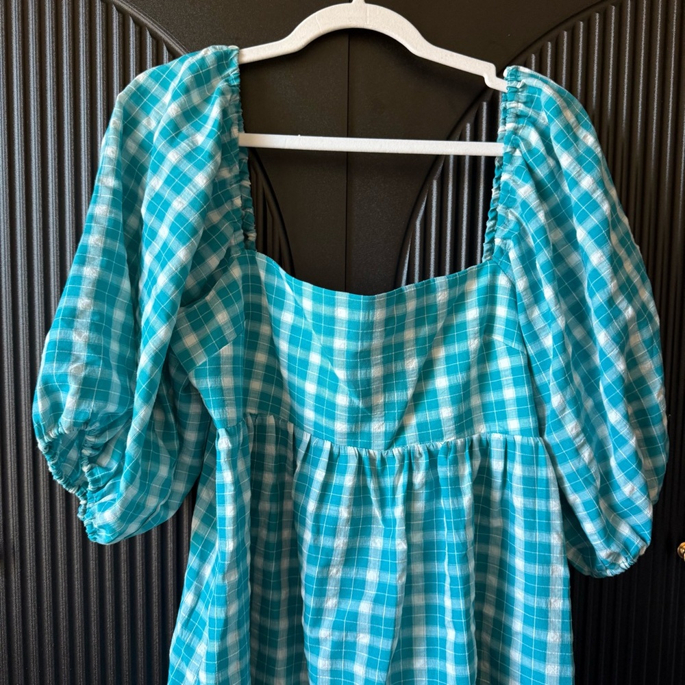 Amanda Uprichard Blue Plaid Mini Dress - Picture 5 of 16